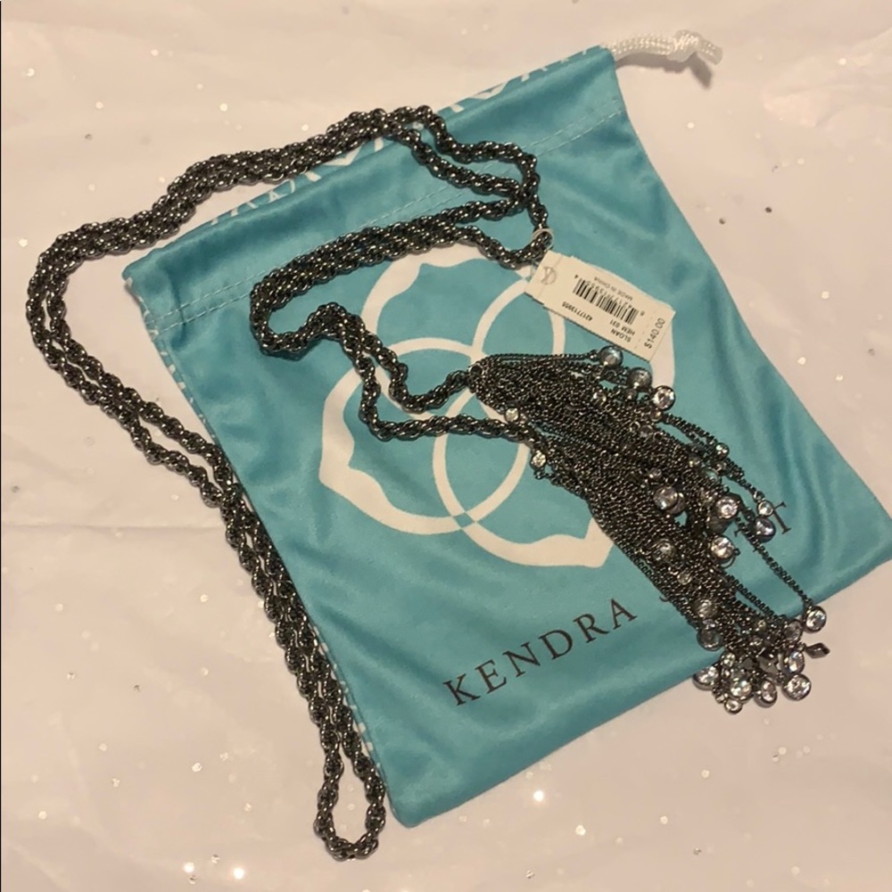 Kendra Scott Sloan Lariat Necklace Hematite Color